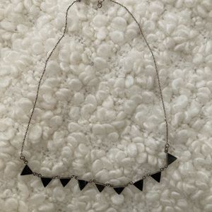 Black onyx and silver choker necklace